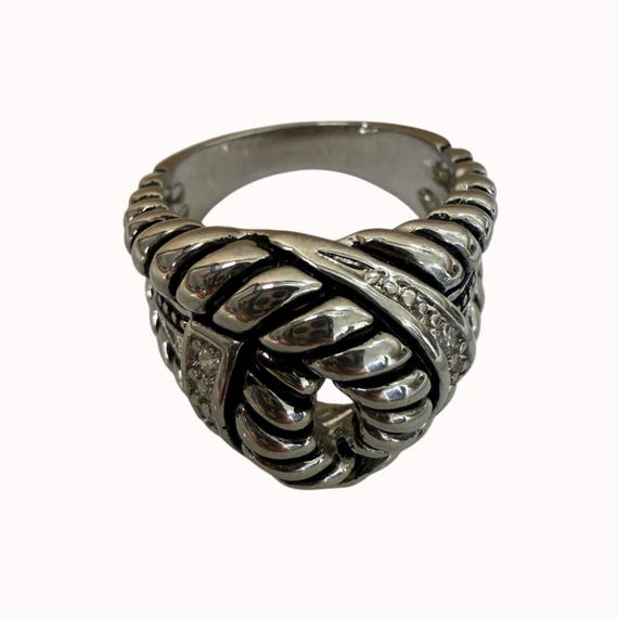 Bold Sterling Silver Statement Knot Ring With Int… - image 1