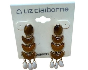 Boho Celestial Gold Tone Statement Crescent Earrings from Liz Claiborne