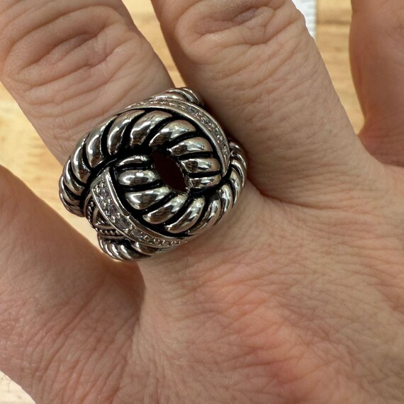 Bold Sterling Silver Statement Knot Ring With Int… - image 3