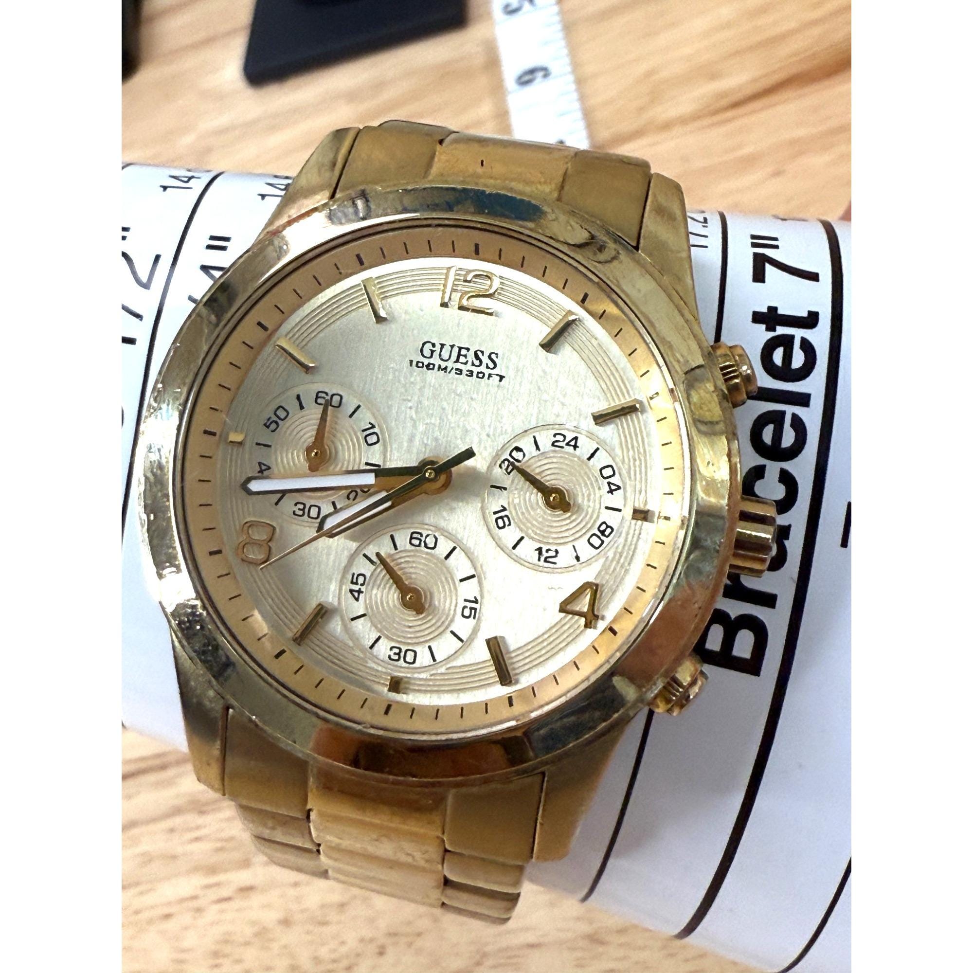 Montre Guess Vintage Pour Femme - Bracelet Cuir Marron Style élégant - Occasion