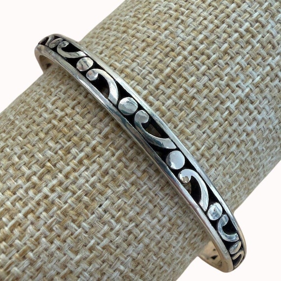 Brighton Silver Scrollwork Design Bangle Bracelet… - image 1