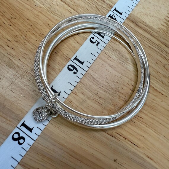 Vintage Monet Silver-Tone Stackable Bangle Bracel… - image 9