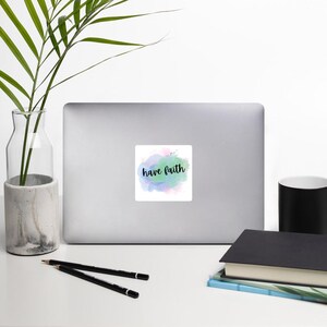 Adesivo "Abbi fede" - Adesivo cristiano pastello per laptop, auto, bottiglie d'acqua e quaderni, regalo di studio biblico motivazionale per lei