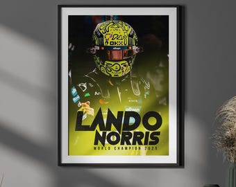 Lando Norris F1 World Champion 2025 Formula 1 Poster Digital Download