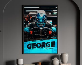 George Russell F1 Poster | Mercedes AMG Wall Art Print