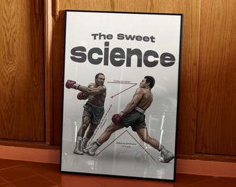 The Sweet Science Boxing Technique Poster | Muhammad Ali Instructional Art