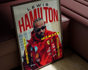 Lewis Hamilton Ferrari F1 Poster | The GOAT Racing Wall Art