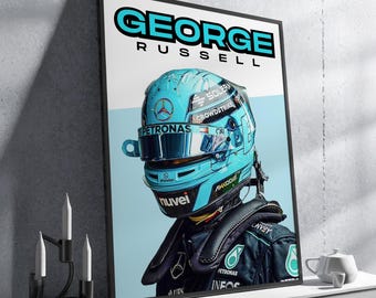 George Russell F1 Poster Mercedes Formula 1 Wall Art