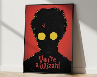 Harry Potter "You're a Wizard" Minimalist Silhouette Poster
