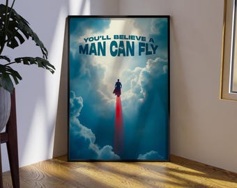 Superman "Man Can Fly" Poster | Man of Steel Wall Art Print