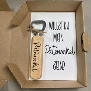 Frage Patenonkel / Patentante / Willst du mein Patenonkel sein? / Überraschung Pate / Baby / Onkel / Geburt / Pate / Geschenkbox Patenonkel