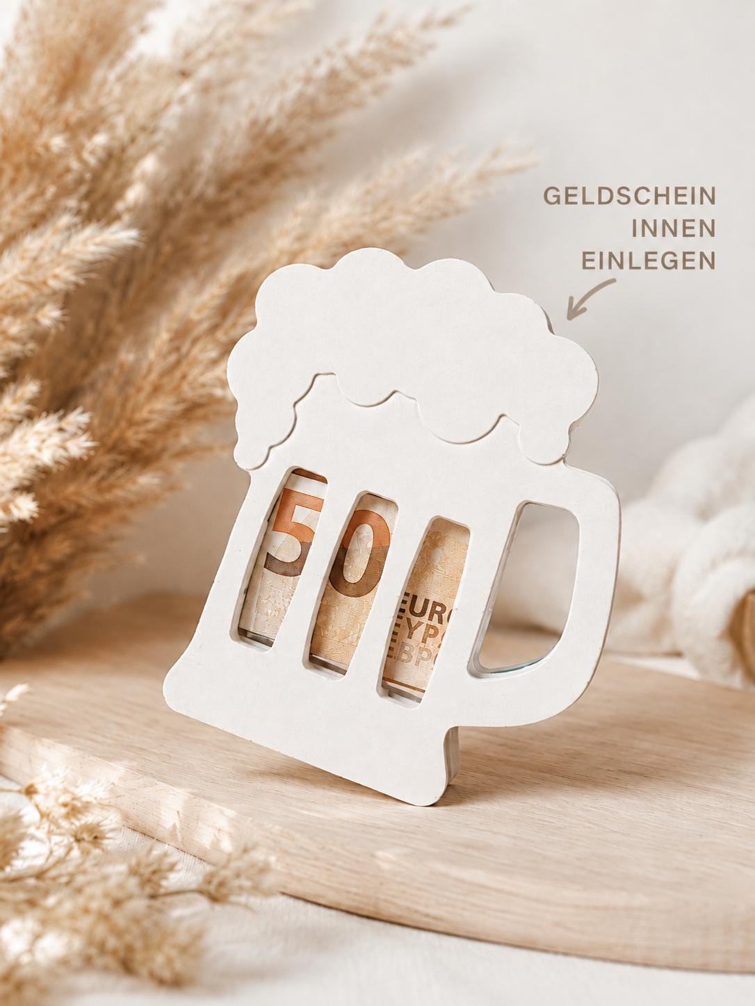 Geldgeschenk Bierkrug | Geldscheinhalter für Bierliebhaber | originelle Geschenkidee | ca. 8 × 10 cm