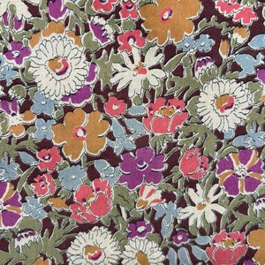 Liberty Style fabric with a dense floral pattern in soft muted colors, beautiful cotton fine tight weave 4 yards