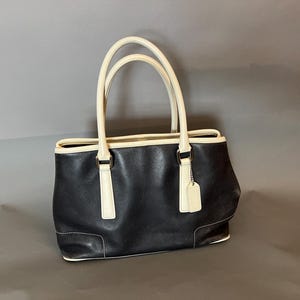 Ungewöhnliche Coach Schwarz-Weiß-Handtasche