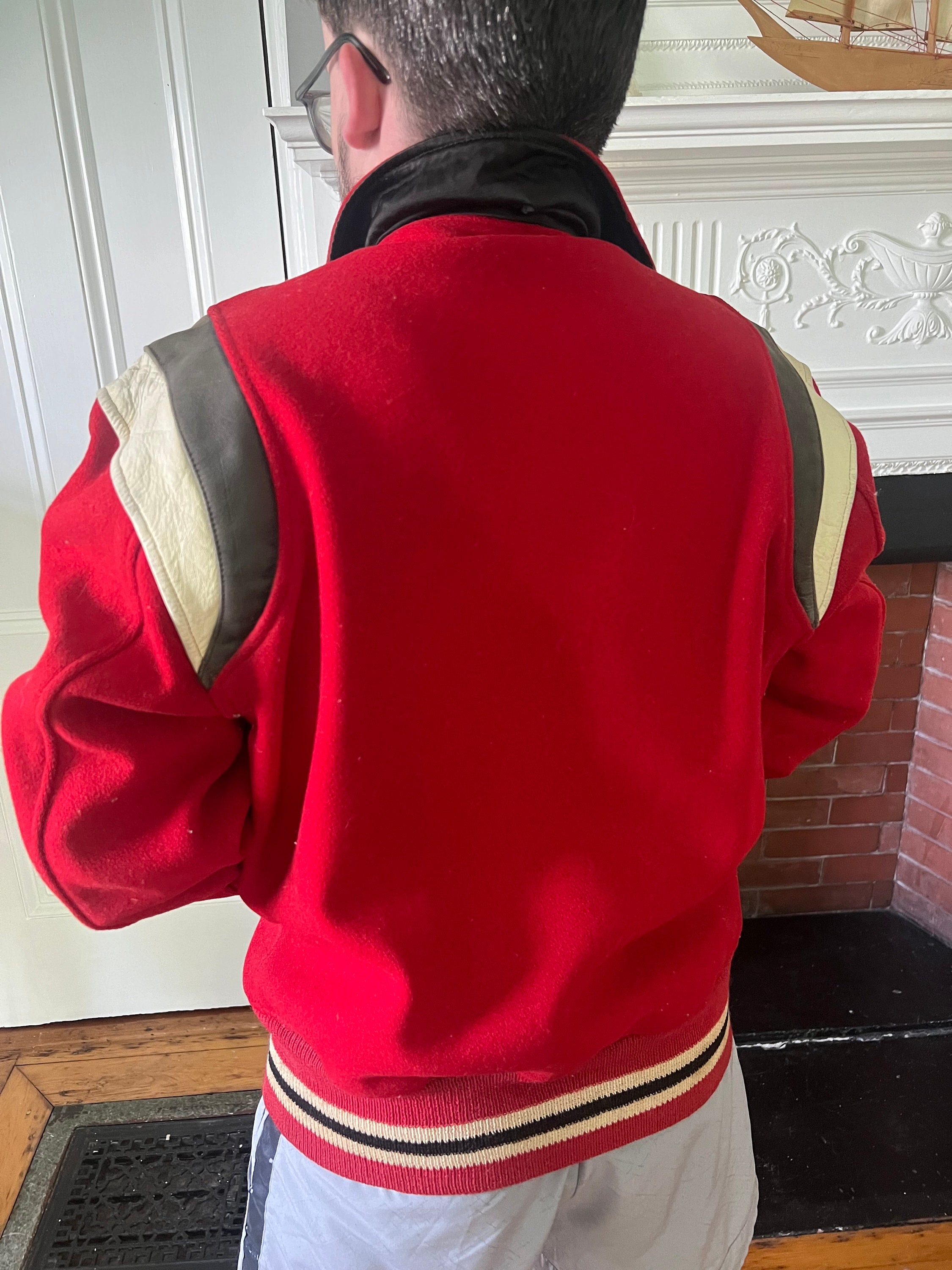 ジャケット・アウター 60s Varsi-Jac melton wool stadium jacket Whitesville Varsity Jacket Men's Letterman Jacket Melton x