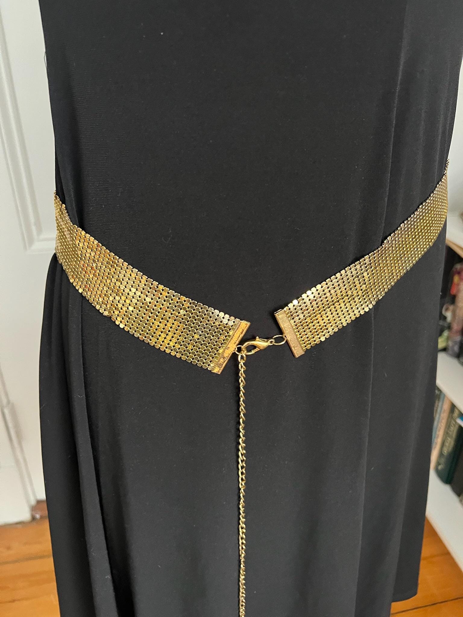 Vintage Gold Mesh Belt - Disco Era Dress Accessory - Etsy display picture 3