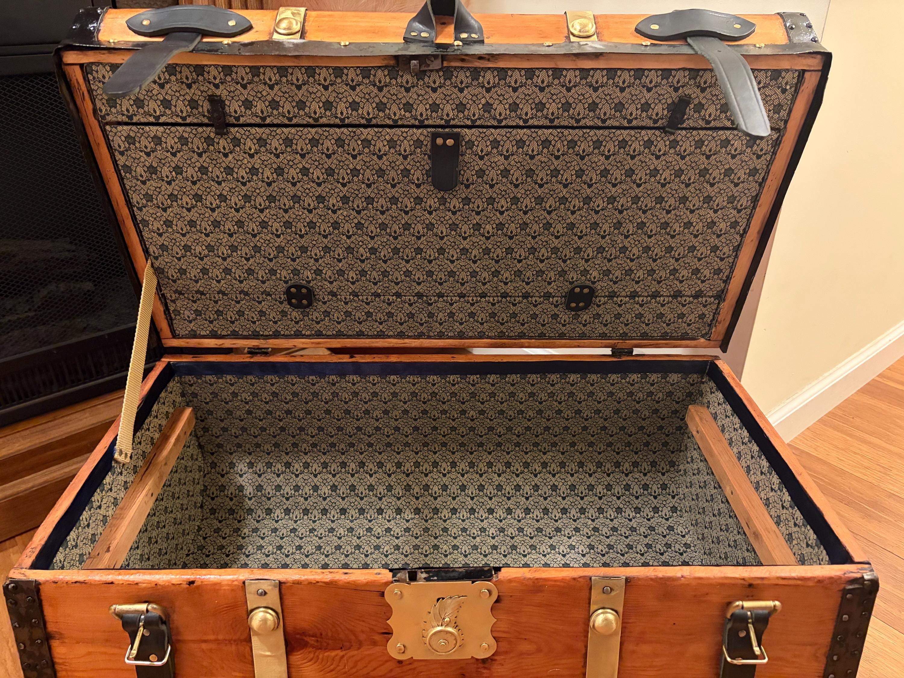 Refinished Antique 1850s Jenny Lind Trunk- Decorative Storage