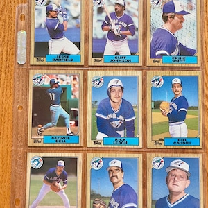 Ensemble TOPPS des Blue Jays de Toronto 1987, lot de cartons des Blue Jays de Toronto, 27 cartons