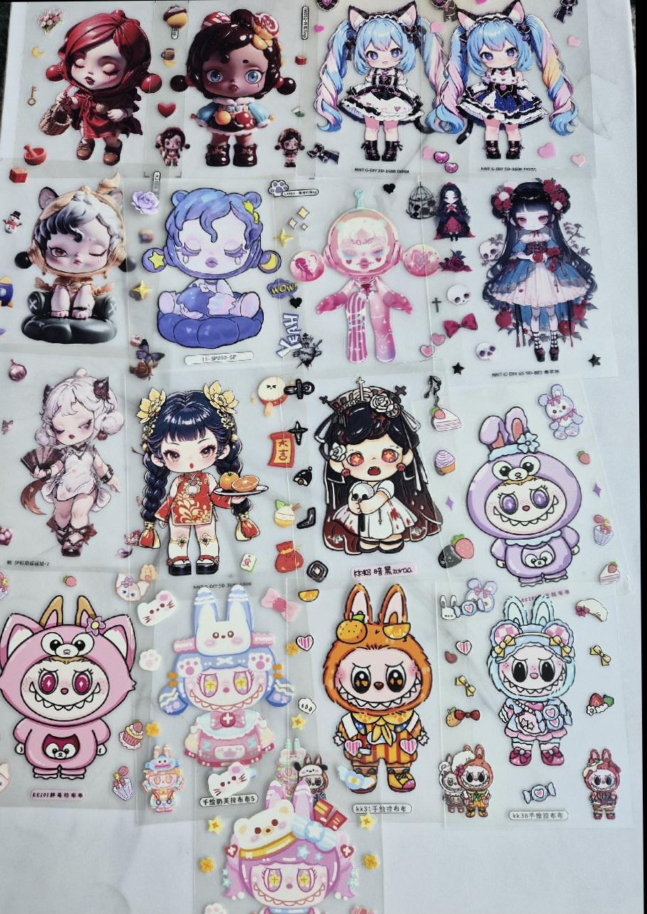 Popmart Skull Panda, Dora, Labubu Fantasy Stickers - Etsy