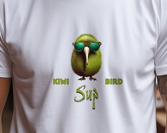 T-shirt kiwi oiseau Nouvelle-Zélande Punny kiwi haut T-shirt drôle cadeau d'anniversaire amis kiwi original humour unisexe jersey T-shirt à manches courtes