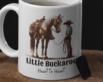 Taza de cerámica con diseño de vaquero y caballo, decoración del hogar del oeste