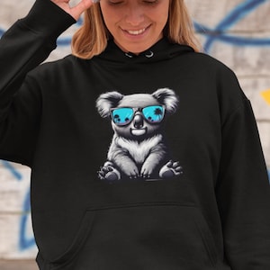 Beach Koala Hoodie Australian Animal Pullover Summer Fashion Cute Trendy Koala Lover Gift Fun Jacket Unisex Midweight Softstyle Fleece