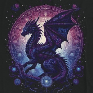 Dragon Plush Blanket Fantasy Lover Gift for Her Soft Teen Bedding Purple Dragon Chic Wrap Dark Dragon Throw Mystic Dragons Velveteen Blanket