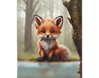 Fox Kit zachte deken Baby Fox Woodland kwekerij deken pluche bos vriend cadeau verjaardagscadeau voor Fox Lover Velveteen microfiber deken