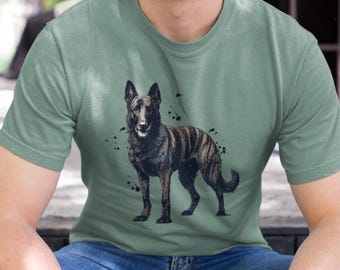 Dutch Shepherd Grunge T-Shirt Working Dog Lover Soft Top Cool Urban Streetwear Shirt Police Canine Gift Unisex Jersey Short Sleeve Tee