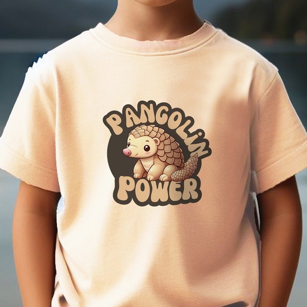 Tiny Tots Pangolin Power T-Shirt Adorable Pangolin Endangered Animal T Shirt Little Kids Gift Toddler Short Sleeve Tee