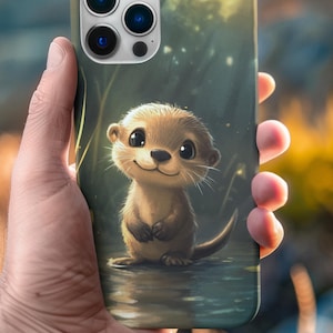 Entzückende Otter Snap Case niedliche Tier Handyhülle Fluss Otter Liebhaber Geschenk Naturschutz Geräteabdeckung iPhone Schutzhülle