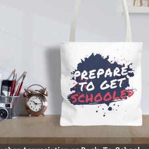Get Schooled トートバッグ 先生への感謝の気持ちを込めた楽しいグラフィティスタイル コーチへの感謝の気持ちを込めたギフト 高校生向けブックバッグ