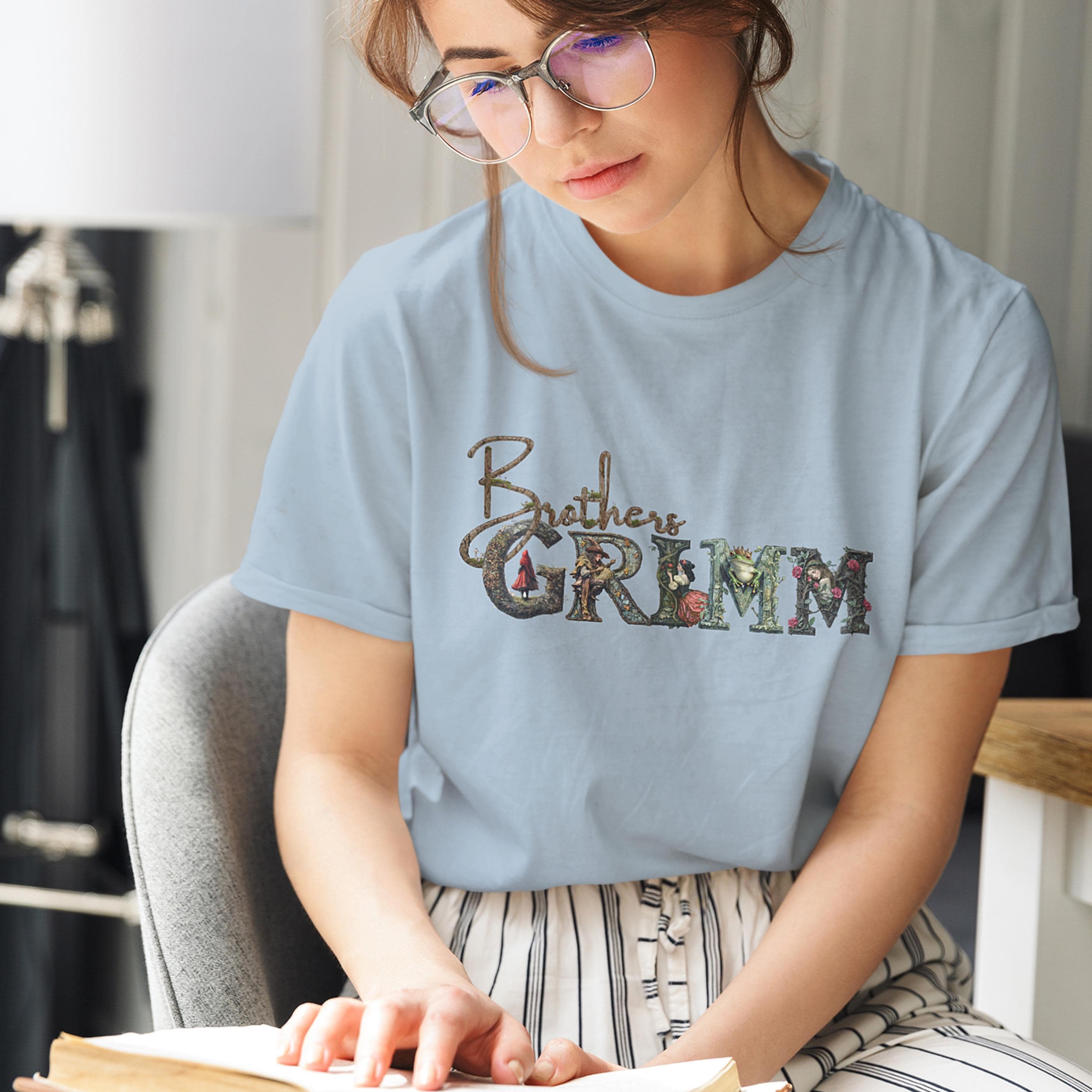 Brothers Grimm T-shirt Fairy Tales Word Art Digital Art Shirt Dark