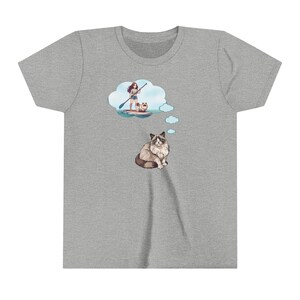 Ragdoll Cat Dream T-shirt Tween Summer Tee Paddleboard Girl Beachwear Cadeau d'anniversaire pour propriétaire de chat T-shirt à manches courtes pour jeunes et amoureux des chats Athletic Heather