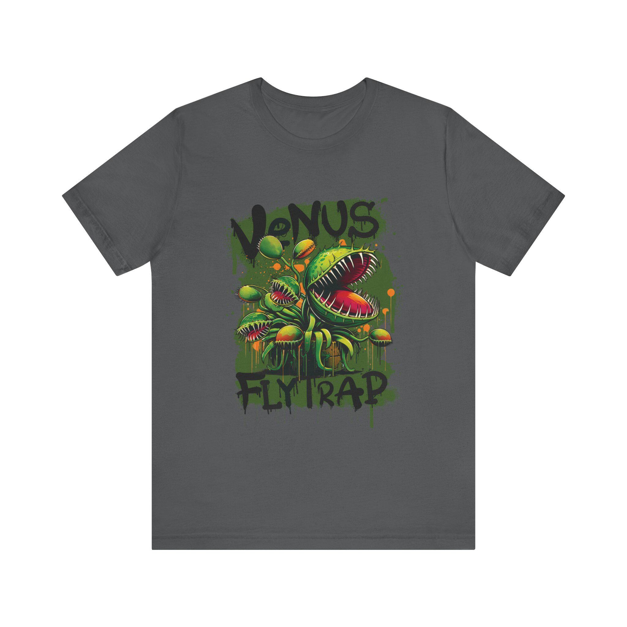Graffiti Venus Fly Trap T- Shirt Botanical Art Grunge Style