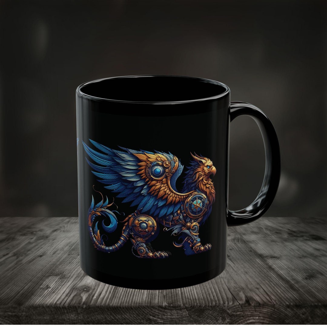 Steampunk Griffin Mug Dark Mythical Creature Fantasy Fan Gift Royal ...