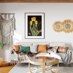 Gelbe Tulpen auf Premium-Mattpapier-Poster Hohe Detailgenauigkeit Blumenfotografie Frühling Wanddruck Blumen-Wanddekoration Bild 4