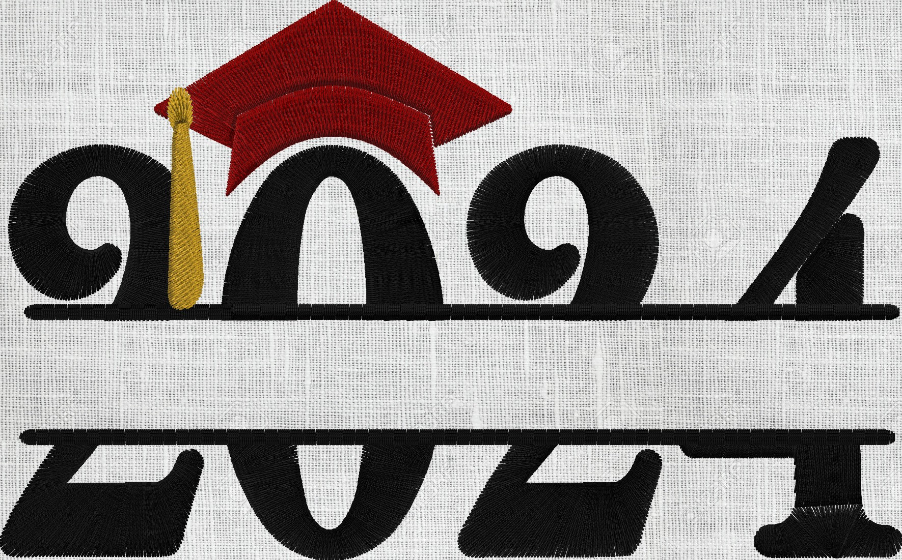 Split 2024 W Graduation Cap Frame Monogram Design -font Not Included ...