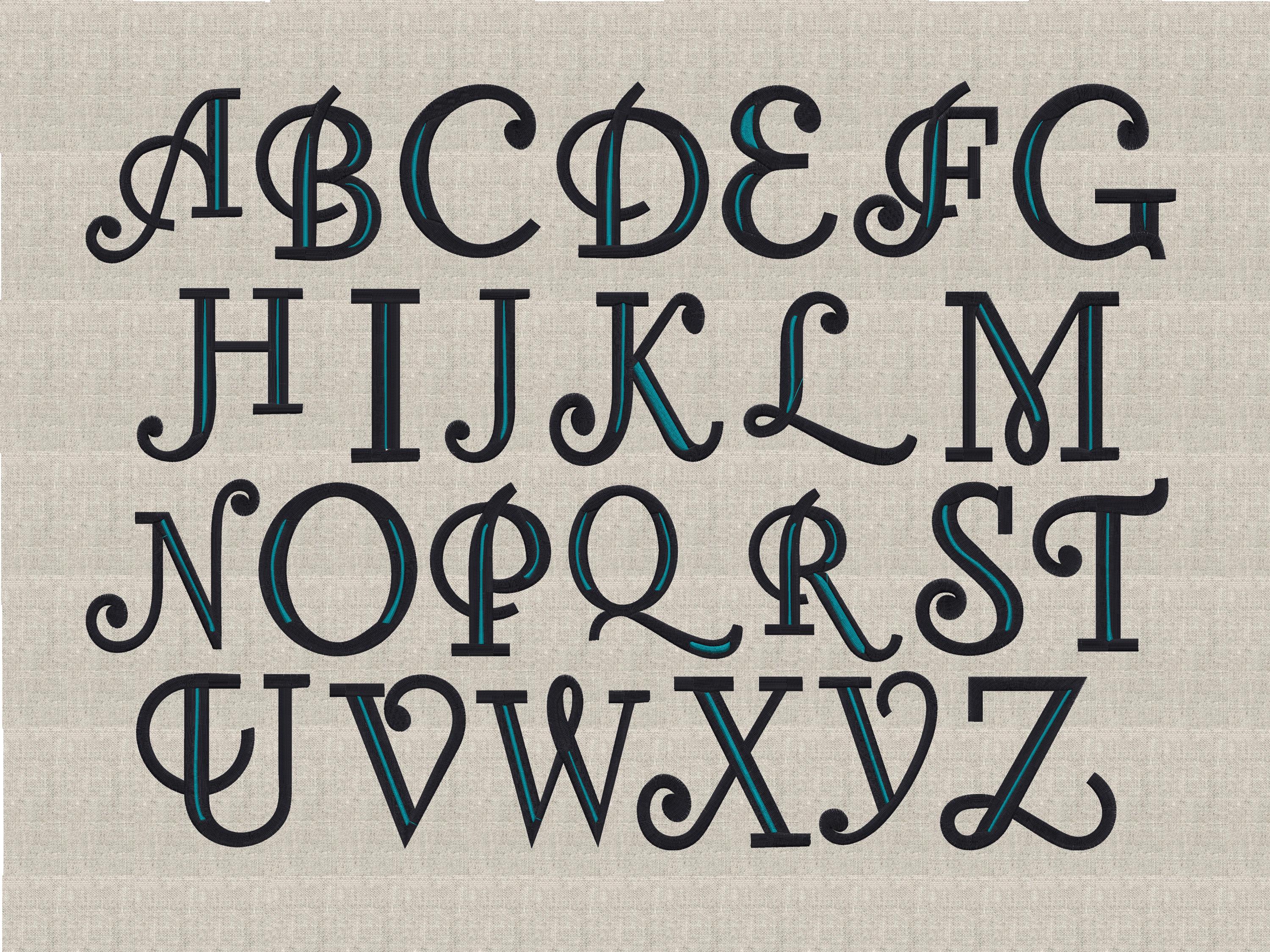 Twotone Royce Monogram Font Embroidery File 3.75