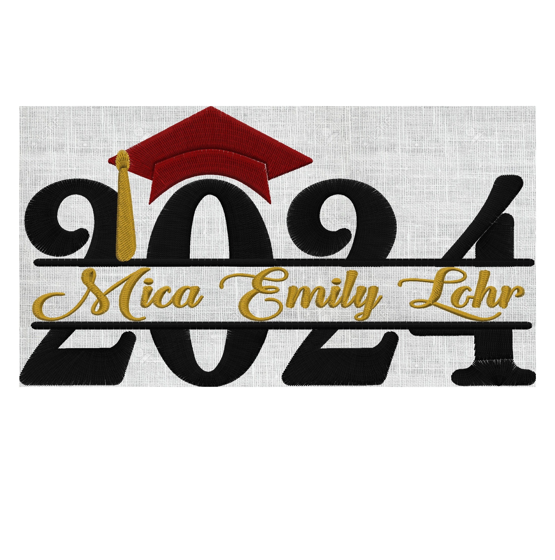 Split 2024 W Graduation Cap Frame Monogram Design -font Not Included ...