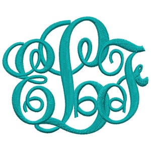 May include: A teal blue monogram with the letters E, B, and J intertwined.