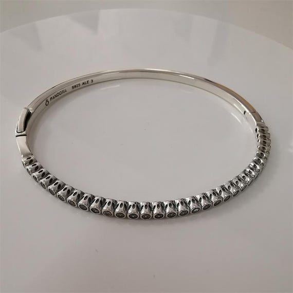 Pandora S925 Ale Silver Alluring Brilliant Bangle Bracelet Etsy Ireland