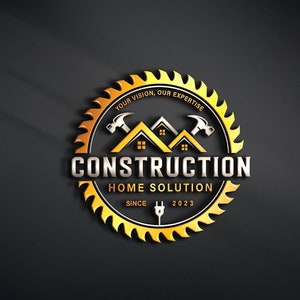Home Renovation Logo,bau Logo, Bauunternehmen Logo, Haus Reparatur Logo, Handyman Services, Sägeblatt Logo, Eigentum Logo,
