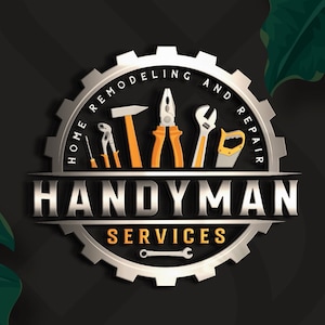 Handyman Services Logo: Construction, Remodeling, Plumbing (Digital Files)