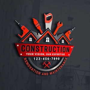 Home improvement logo, Handyman Logo, Home remodelling logo, House Repair Logo, Builder logo, Tools logo, Contracting logo, Home House Logo