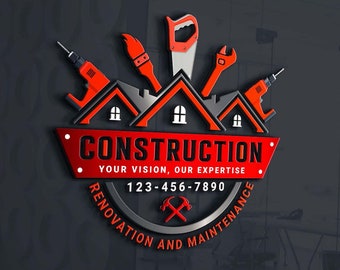 Construction Company Logo: Home Repair, Remodeling (AI, EPS, SVG)
