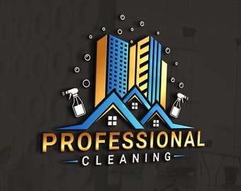 Professional Cleaning Logo Design: Modern Business Branding, Construction