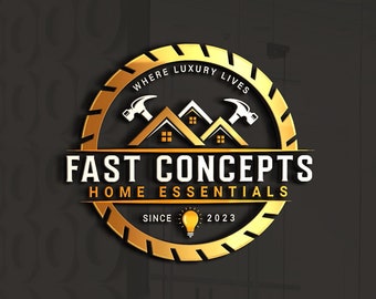 Construction Company Logo Design: Handyman, Builder, Real Estate (Vector Files)