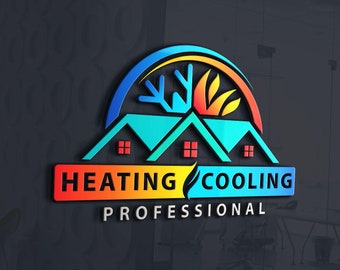 HVAC Logo Design | Heating Cooling Contractor AC Branding