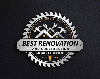 Custom Construction Logo Design: Handyman, Builder, Roofing Business